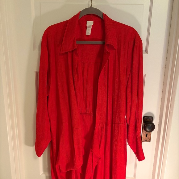 H&M red wrap-around M mini dress - Picture 3 of 12